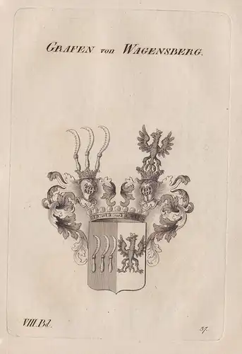 Grafen von Wagensberg. - Wagensperg Wappen Adel coat of arms Heraldik heraldry