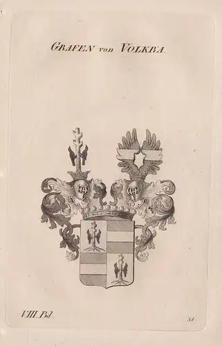 Grafen von Volkra. - Wappen Adel coat of arms Heraldik heraldry
