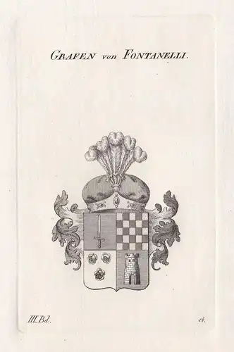 Grafen von Fontanelli. - Wappen Adel coat of arms Heraldik heraldry