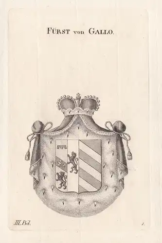 Fürst von Gallo. - Wappen Adel coat of arms Heraldik heraldry