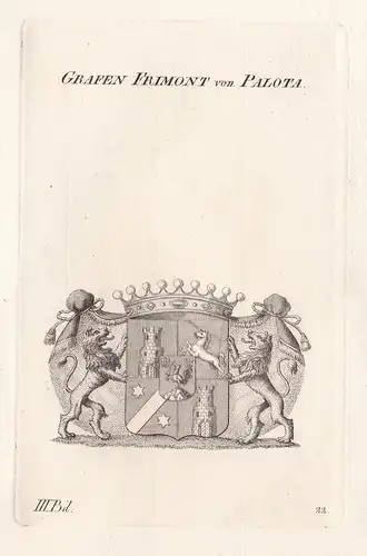 Grafen Frimont von Palota. - Wappen Adel coat of arms Heraldik heraldry