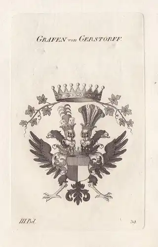 Grafen von Gerstorff. - Gersdorff Gersdorf Wappen Adel coat of arms Heraldik heraldry