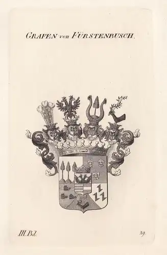 Grafen von Fürstenbusch. - Wappen Adel coat of arms Heraldik heraldry