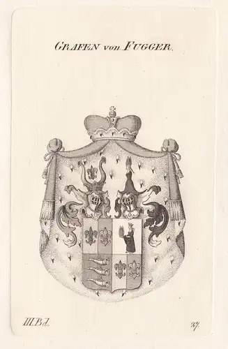 Grafen von Fugger. - Wappen Adel coat of arms Heraldik heraldry