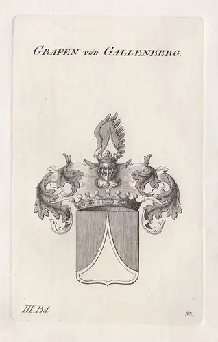 Grafen von Gallenberg. - Wappen Adel coat of arms Heraldik heraldry