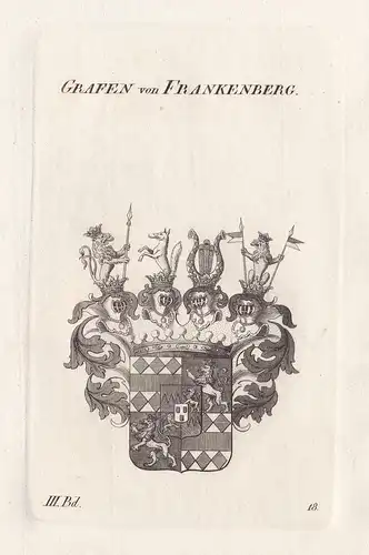 Grafen von Frankenberg. - Wappen Adel coat of arms Heraldik heraldry