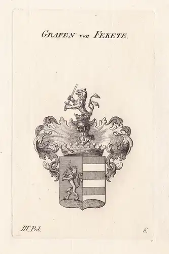 Grafen von Fekete. - Wappen Adel coat of arms Heraldik heraldry