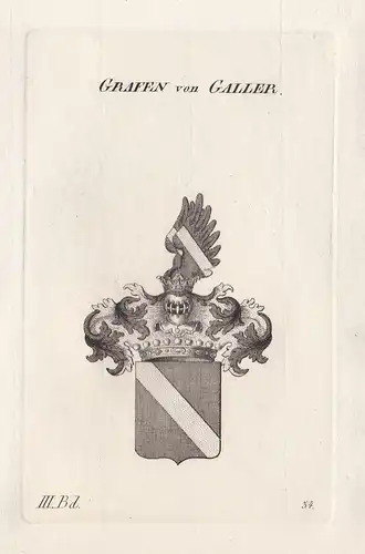 Grafen von Galler. - Galer Gäller Wappen Adel coat of arms Heraldik heraldry