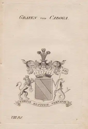 Grafen von Caboga. - Wappen Adel coat of arms Heraldik heraldry