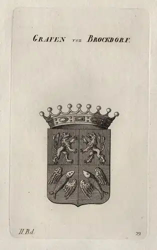 Grafen von Brockdorf - Brockdorff Wappen Adel coat of arms Heraldik heraldry
