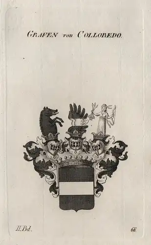 Grafen von Colloredo. - Colloredo Wappen coat of arms Heraldik heraldry
