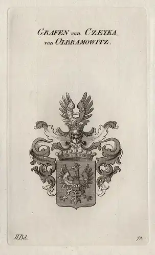 Grafen von Czeyka, von Olbramowitz. - Czeyka von Olbramowicz Wappen coat of arms Heraldik heraldry