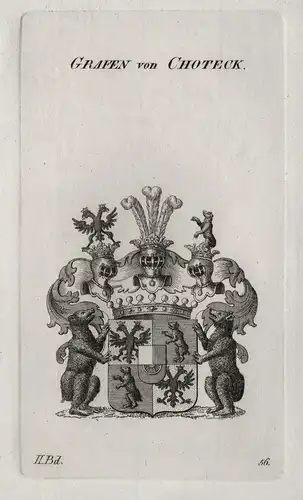 Grafen von Choteck - Chotek von Chotkow und Wognin Chotek z Chotkova a z Wognina Wappen coat of arms Heraldik