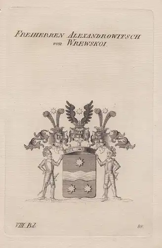 Freiherren Alexandrowitsch von Wrewskoi. - Wappen Adel coat of arms Heraldik heraldry