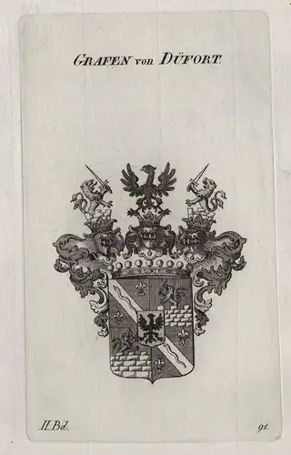 Grafen von Düfort. - Düfort Wappen Adel coat of arms Heraldik heraldry