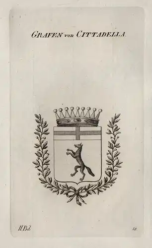 Grafen von Cittadella. - Cittadella Wappen coat of arms Heraldik heraldry