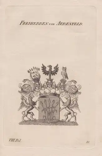 Freiherren von Aerenfeld. - Ehrenfeld Wappen Adel coat of arms Heraldik heraldry