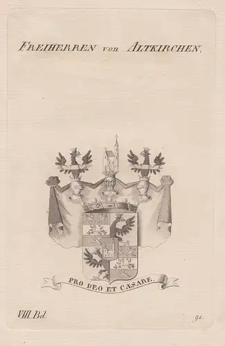 Freiherren von Altkirchen. - Wappen Adel coat of arms Heraldik heraldry