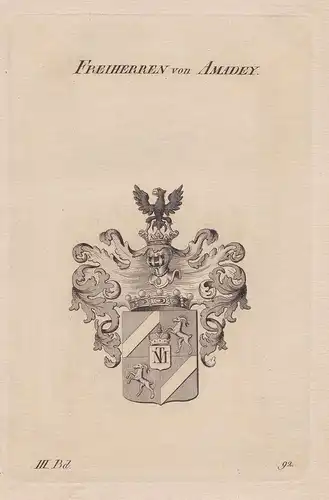 Freiherren von Amadey. - Amadej Amadejowa Wappen Adel coat of arms Heraldik heraldry