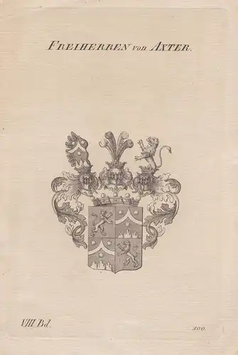 Freiherren von Axter. - Wappen Adel coat of arms Heraldik heraldry