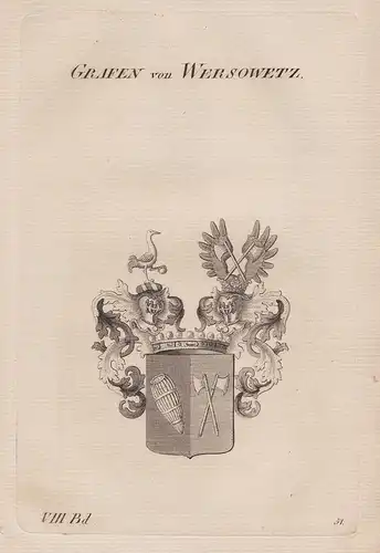 Grafen von Wersowetz. - Wappen Adel coat of arms Heraldik heraldry