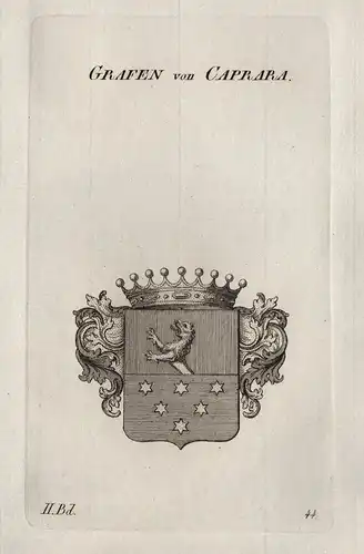 Grafen von Caprara. - Caprara Wappen Adel coat of arms Heraldik heraldry