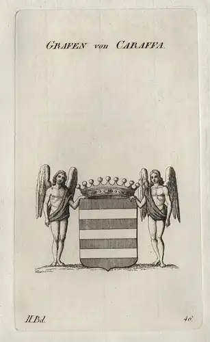 Grafen von Caraffa. - Carafa Wappen Adel coat of arms Heraldik heraldry