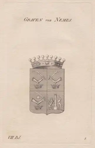 Grafen von Nemes. - Wappen Adel coat of arms Heraldik heraldry