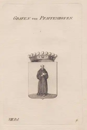 Grafen von Pfaffenhofen. - Wappen Adel coat of arms Heraldik heraldry