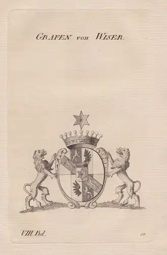 Grafen von Wiser. - Wappen Adel coat of arms Heraldik heraldry