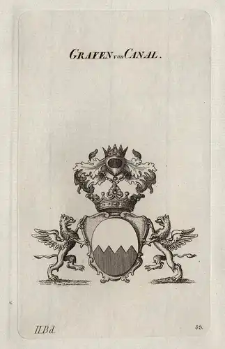 Grafen von Canal. - Canal Wappen Adel coat of arms Heraldik heraldry