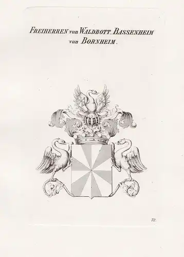 Freiherren von Waldbott-Bassenheim von Bornheim. - Wappen coat of arms Heraldik heraldry