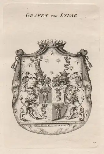 Grafen von Lynar. - Wappen coat of arms Heraldik heraldry