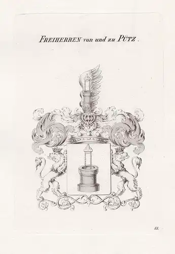 Freiherren von und zu Pütz. - Wappen coat of arms Heraldik heraldry