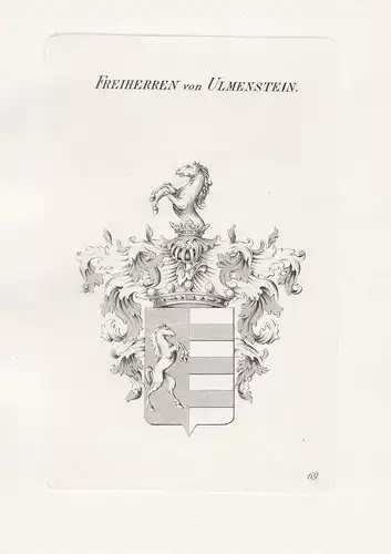 Freiherren von Ulmenstein. - Wappen coat of arms Heraldik heraldry