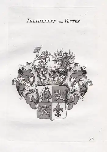 Freiherren von Vogten. - Vogten Wappen coat of arms Heraldik heraldry