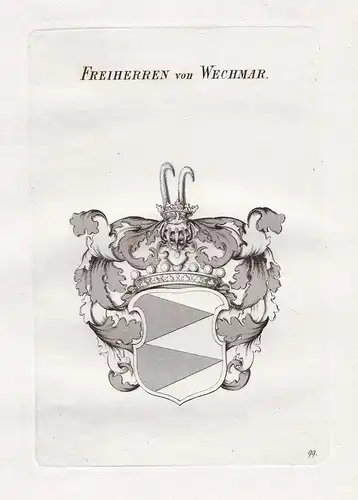 Freiherren von Wechmar - Wechmar Thüringen Wappen coat of arms Heraldik heraldry