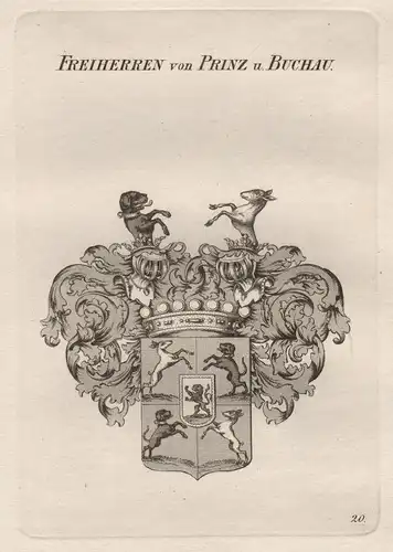Freiherren von Prinz u. Buchau. - Prinz von Buchau Wappen coat of arms Heraldik heraldry