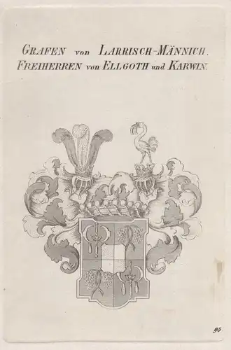 Grafen von Larrisch-Männich. Freiherren von Ellgoth und Karwin - Larisch Mönnich Ellgoth Karwin Wappen coat of