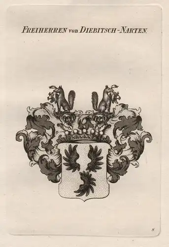 Freiherren von Diebitsch-Narten. - Wappen coat of arms Heraldik heraldry
