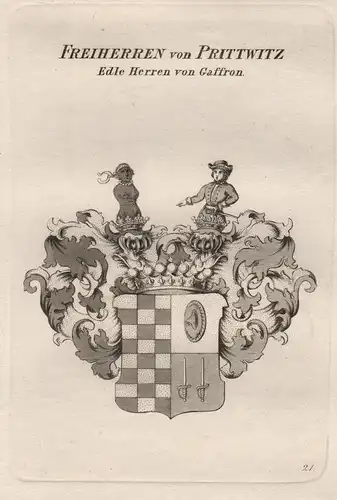 Freiherren von Prittwitz Edle Herren von Gaffron. - Prittwitz-Gaffron Wappen coat of arms Heraldik heraldry