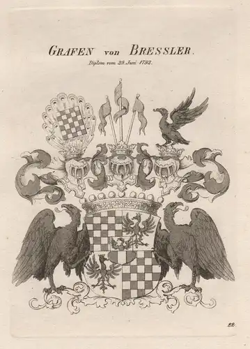 Grafen von Bressler. - Bressler Wappen coat of arms Heraldik heraldry