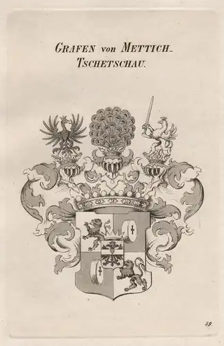 Grafen von Mettich_Tschetschau. - Mettich Tschetschau Wappen coat of arms Heraldik heraldry