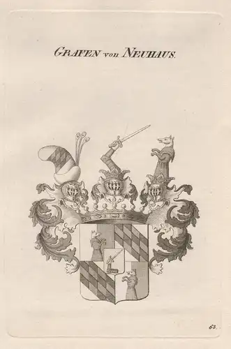 Grafen von Neuhaus. - Wappen coat of arms Heraldik heraldry