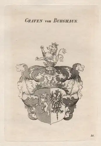 Grafen von Burghaus - Burghauß Burghauss Burghaus Wappen coat of arms Heraldik heraldry