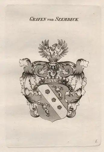 Grafen von Szembeck. - Szembek Wappen coat of arms Heraldik heraldry