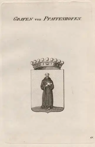 Grafen von Pfaffenhofen. - Pfaffenhofen Wappen coat of arms Heraldik heraldry