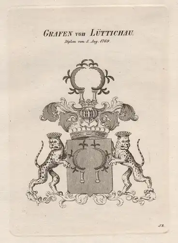 Grafen von Lüttichau. - Wappen coat of arms Heraldik heraldry