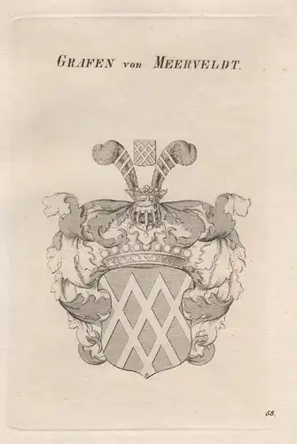 Grafen von Meerveldt. - Merfeld Wappen coat of arms Heraldik heraldry
