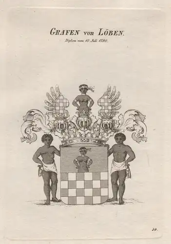 Grafen von Löben. - Loeben Wappen coat of arms Heraldik heraldry
